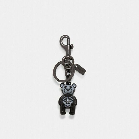 NWT COACH 6072 Halloween Skeleton Teddy Bear Key Chain Ring Bag Charm - Picture 3 of 3